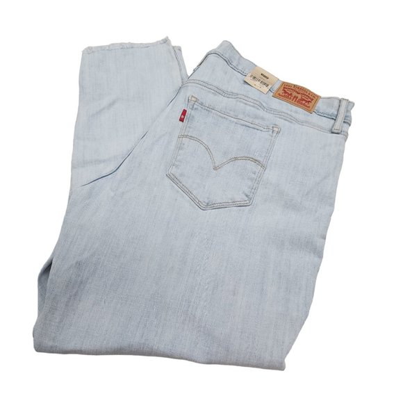 Levis 711 Skinny Jeans 20W M - Womens - Hypersoft - Mid Rise Frayed Bottoms NWT - Picture 1 of 8